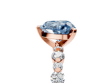 Rose gold Fancy Blue Heart  Diamond Prong Set Engagement Ring with Pave Band_216