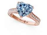 Rose gold Fancy Blue Heart  Diamond Solitaire with Pave Band and Six-Prong Setting_21