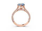 Rose gold Fancy Blue Heart  Diamond Solitaire with Pave Band and Six-Prong Setting_23