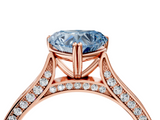 Rose gold Fancy Blue Heart  Diamond Solitaire with Pave Band and Six-Prong Setting_24