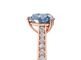 Rose gold Fancy Blue Heart  Diamond Solitaire with Pave Band and Six-Prong Setting_25