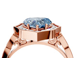 Rose gold Fancy Blue Heart  Halo Diamond Engagement Ring with Milgrain Band and Four-Prong Setting_41