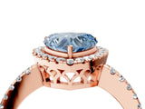 Rose gold Fancy Blue Heart  Halo Diamond Engagement Ring with Pavé Band and Four-Prong Setting_55