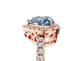 Rose gold Fancy Blue Heart  Halo Diamond Engagement Ring with Pavé Band and Four-Prong Setting_56