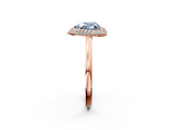 Rose gold Fancy Blue Heart  Halo Diamond Engagement Ring with Solitaire Band and Four-Prong Setting_22