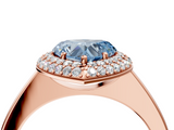 Rose gold Fancy Blue Heart  Halo Diamond Engagement Ring with Solitaire Band and Four-Prong Setting_24