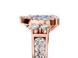 Rose gold Fancy Blue Heart  Halo Diamond Engagement Ring with Split Shank and Four-Prong Setting 5