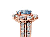 Rose gold Fancy Blue Heart  Halo Diamond Engagement Ring with Split Shank and Prong Setting_72