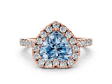Rose gold Fancy Blue Heart  Halo Diamond Pavé Solitaire Ring_27