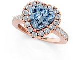 Rose gold Fancy Blue Heart  Halo Diamond Pavé Solitaire Ring_28