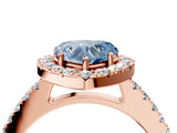 Rose gold Fancy Blue Heart  Halo Diamond Pavé Solitaire Ring_31
