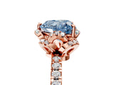 Rose gold Fancy Blue Heart  Halo Diamond Pave Band Ring with Four-Prong Setting_20
