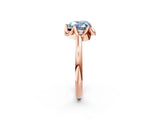 Rose gold Fancy Blue Heart  Halo Diamond Ring with Round Cluster Setting, Solitaire Band, and Four-Prong Setting_50