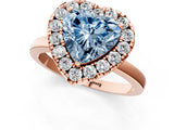 Rose gold Fancy Blue Heart  Halo Diamond Solitaire with Pavé Band and Four-Prong Setting_72