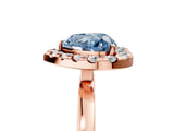 Rose gold Fancy Blue Heart  Halo Diamond Solitaire with Pavé Band and Four-Prong Setting_76