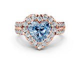 Rose gold Fancy Blue Heart  Halo Diamond Split Shank Engagement Ring with Prong Setting_29