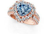 Rose gold Fancy Blue Heart  Halo Diamond Split Shank Engagement Ring with Prong Setting_30