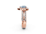 Rose gold Fancy Blue Heart  Halo Diamond Split Shank Engagement Ring with Prong Setting_31