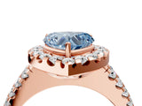 Rose gold Fancy Blue Heart  Halo Diamond Split Shank Engagement Ring with Prong Setting_33