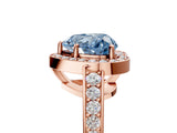 Rose gold Fancy Blue Heart  Halo Pavé Diamond Engagement Ring with Bezel Setting_42