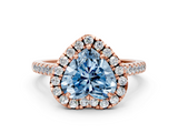 Rose gold Fancy Blue Heart  Halo Pavé Diamond Engagement Ring with Four-Prong Setting_3