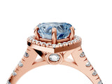 Rose gold Fancy Blue Heart  Halo Pavé Diamond Engagement Ring with Four-Prong Setting_30