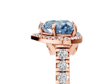 Rose gold Fancy Blue Heart  Halo Pavé Diamond Engagement Ring with Four-Prong Setting_31