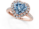 Rose gold Fancy Blue Heart  Halo Pavé Diamond Engagement Ring with Four-Prong Setting_4