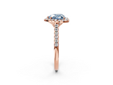 Rose gold Fancy Blue Heart  Halo Pavé Diamond Engagement Ring with Four-Prong Setting_5