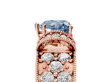 Rose gold Fancy Blue Heart  Halo Pave Diamond Engagement Ring with Milgrain Detailing_80