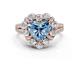 Rose gold Fancy Blue Heart  Halo Split Shank Diamond Engagement Ring with Pave Band and Four-Prong Setting_54
