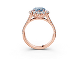 Rose gold Fancy Blue Heart  Halo Split Shank Diamond Engagement Ring with Pave Band and Four-Prong Setting_57