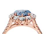 Rose gold Fancy Blue Heart  Halo Split Shank Diamond Engagement Ring with Pave Band and Four-Prong Setting_58