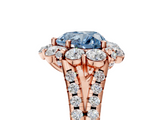 Rose gold Fancy Blue Heart  Halo Split Shank Diamond Engagement Ring with Pave Band and Four-Prong Setting_59