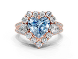 Rose gold Fancy Blue Heart  Halo Split Shank Diamond Engagement Ring with Prong Setting_20