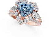 Rose gold Fancy Blue Heart  Halo Split Shank Diamond Engagement Ring with Prong Setting_21