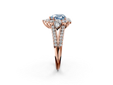Rose gold Fancy Blue Heart  Halo Split Shank Diamond Engagement Ring with Prong Setting_22