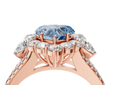 Rose gold Fancy Blue Heart  Halo Split Shank Diamond Engagement Ring with Prong Setting_24