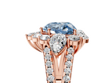 Rose gold Fancy Blue Heart  Halo Split Shank Diamond Engagement Ring with Prong Setting_25