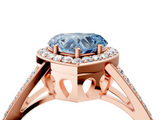 Rose gold Fancy Blue Heart  Halo Split Shank Diamond Ring with Four-Prong Setting_36