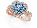 Rose gold Fancy Blue Heart  Halo Split Shank Diamond Ring with Pavé Setting_27