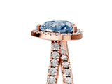 Rose gold Fancy Blue Heart  Halo Split Shank Diamond Ring with Pavé Setting_31