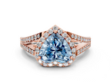 Rose gold Fancy Blue Heart  Halo Split Shank Diamond Ring with Prong Setting_20