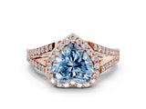 Rose gold Fancy Blue Heart  Halo Split Shank Pave Diamond Ring with Four-Prong Setting_49