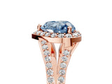 Rose gold Fancy Blue Heart  Halo Split Shank Pave Diamond Ring with Four-Prong Setting_54