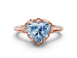 Rose gold Fancy Blue Heart  Halo Split Shank Pave Diamond Ring with Petal Prong Setting_20