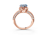 Rose gold Fancy Blue Heart  Halo Split Shank Pave Diamond Ring with Petal Prong Setting_23