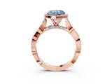 Rose gold Fancy Blue Heart  Halo Twist Band Solitaire Ring_23