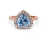 Rose gold Fancy Blue Heart  Halo Twisted Band Four-Prong Diamond Ring_20
