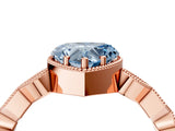 Rose gold Fancy Blue Heart  Milgrain Marquise Diamond Twist Band Ring_65